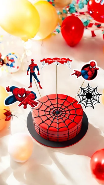 Spiderman Doğum Günü Sticker  Örümcek Adam Figürlü Parti Etiketi  Süper Kahraman Doğum Günü Süsü ürün görseli 1