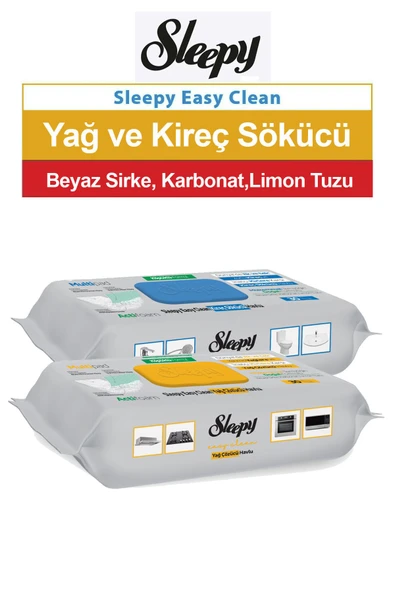 Sleepy Easy Clean Kireç Sökücü ve Yağ Çözücü Havlu 30'lu 2 Paket ürün görseli 1