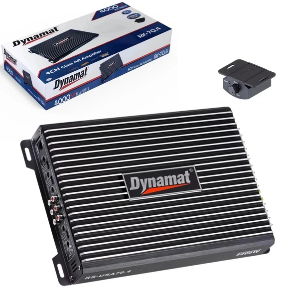 DYNAMAT RK-70.4-4000W MAX-4X70W RMS-KALİTELİ KÖPRÜLENEBİLİR BASS KUMANDALI OTO ANFİ ürün görseli 1