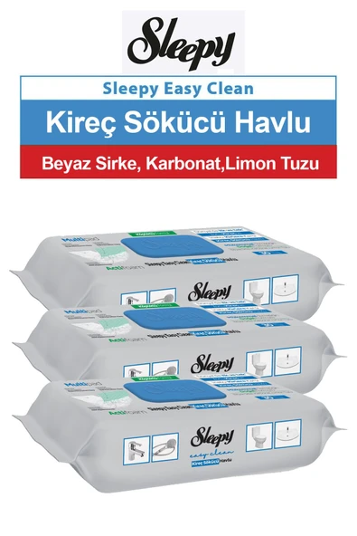 Sleepy Easy Clean Kireç Sökücü Havlu 30'lu 3 Paket ürün görseli 1
