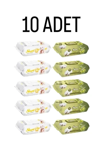Sleepy Sensitive Islak Havlu 5x90 ve Zeytinyağlı Islak Havlu 5x90 450 Yaprak ürün görseli 1