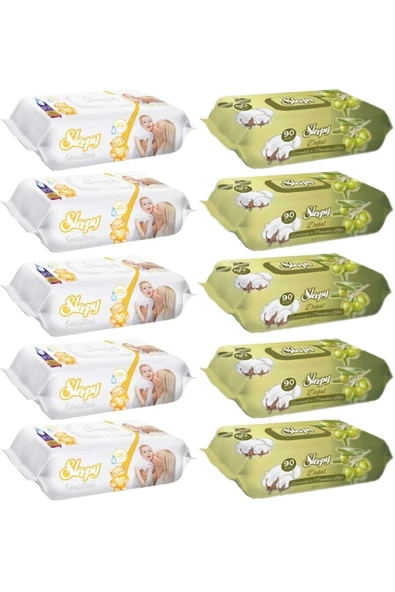 Sleepy Sensitive x5 & Zeytinyağlı x5 (10x90) 900 yaprak ürün görseli 1