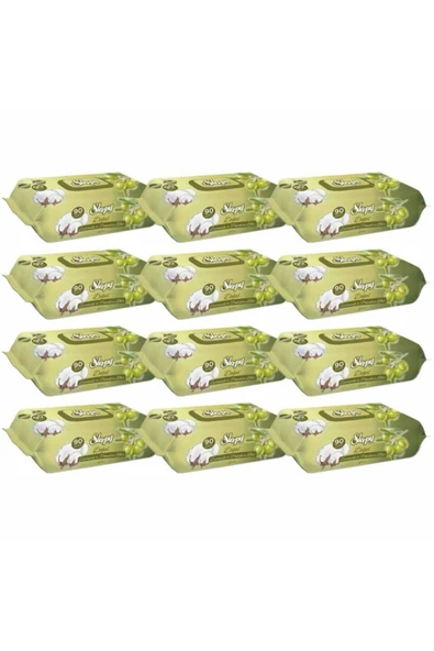 Sleepy Zeytinyağlı 90 Yaprak 12'li Paket Islak Mendil ürün görseli 1