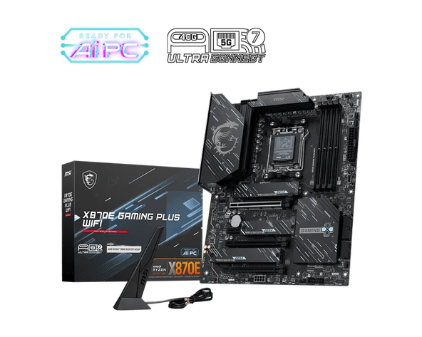 MSI X870E GAMING PLUS WIFI AM5 DDR5 8200MHZOC 3X M.2  USB 40GBPS HDMI DP 5G LAN WIFI 7 RGB ATX ürün görseli 1