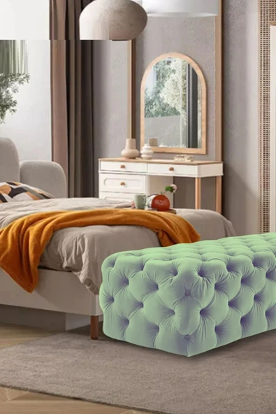 Mobilya Stant Most Hallow Kapitoneli Bench 15 Yeşil Kadife Kumaş (Evinize Teslim) ürün görseli 1