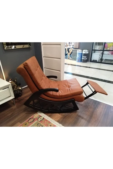 Mobilya Stant Most Woodarm %100 Ağaç Dinlenme Koltuğu 07 Tarçın İthal Nubuk Kumaş (Evinize Teslim) ürün görseli 1