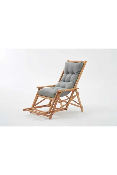 Mobilya Stant Most Sunbed Şezlong Su Bazlı %100 Ağaç Outdoor Gri Kumaş Silikon Dolgu (Evinize Teslim) ürün görseli 1