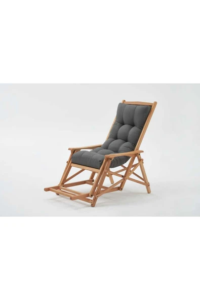 Mobilya Stant Most Sunbed Şezlong Su Bazlı %100 Ağaç Outdoor Antrasit Kumaş Silikon Dolgu (Evinize Teslim) ürün görseli 1