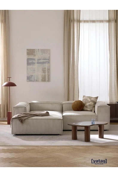 Mobilya Stant Most Mollis Plus Sol 2 Modül Sol Köşe 01 Fitilli Kırık Beyaz Kadife Yumuşak Sünger(EVİNİZE TESLİM) ürün görseli 1