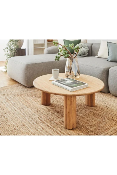 Mobilya Stant Most Sahara Orta Sehpa %100 Ahşap Açık Ceviz (85X85)(EVİNİZE TESLİM) ürün görseli 1