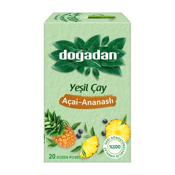 DOĞADAN BİTKİ ÇAYI  YEŞİL ÇAY AÇAİ-ANANASLI  20Lİ 34GR ürün görseli 1