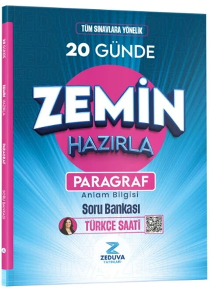 Zeduva Yayınları Türkçe Saati 20 Günde Zemin Hazırla Paragraf Anlam Bilgisi Soru Bankası ürün görseli 1