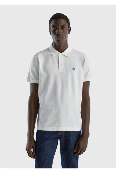Erkek Beyaz Regular Fit Kısa Kollu Polo Tshirt ürün görseli 1