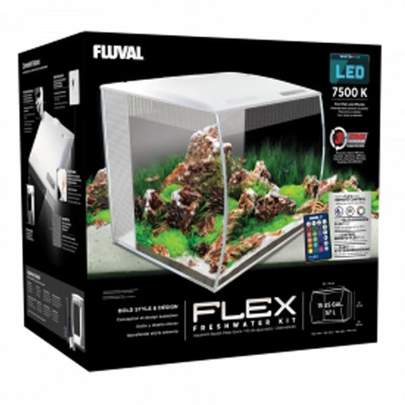 Fluval Flex Akvaryum 34 Lt Beyaz - Resim 3