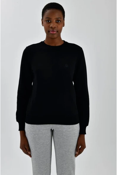 Kadın Sol Göğsü Logo Detaylı Sweatshirt - Resim 5