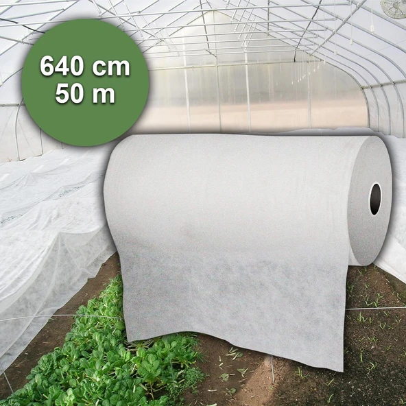 640cm X 50m AGRİL ISI DON PERDESİ, ZİRAİ DON KIRAĞI ÖRTÜ METRE 30gr KARPUZ ÇİLEK ÖRTÜSÜ, SERA TOPRAK ÖRTÜSÜ ürün görseli 1