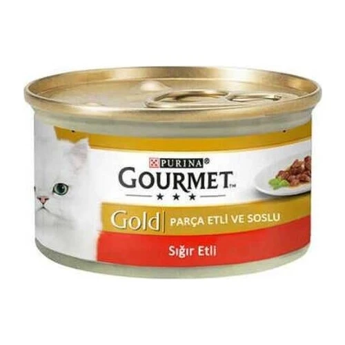 Gourmet Gold Parça Etli Soslu Sığır Etli Kedi Konservesi 85 gr ürün görseli 1