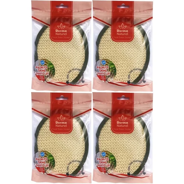 Derma Naturel Örme Banyo Yüz Lifi (15*24CM) MS-02 (4 Lü Set) ürün görseli 1