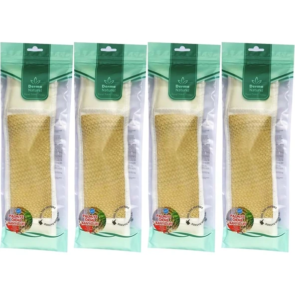 Derma Naturel Palmiye Örme İpli Banyo Kemeri (8*24CM) (4 Lü Set) ürün görseli 1