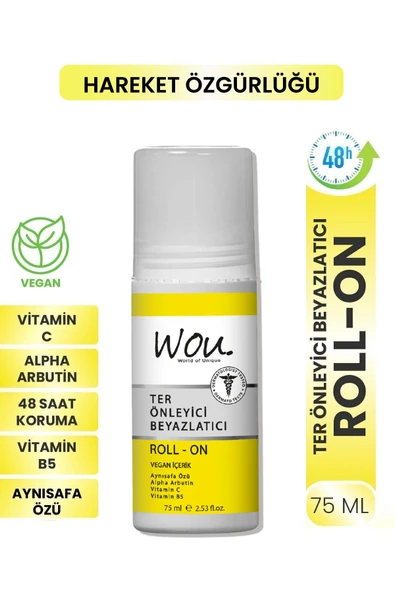 WOU World Ter Önleyici Beyazlatıcı Roll-on Deodorant 75 ml ürün görseli 1