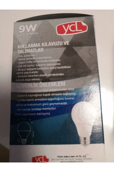 YCL 9w Led Ampul Beyaz - Resim 2