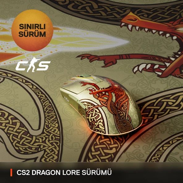 SteelSeries CS2 Dragon Lore Edition Wireless Kablosuz Oyuncu Mouse - Resim 2