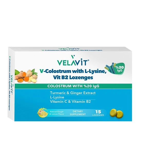 Velavit V-Colostrum With L-Lysine 15 Pastil ürün görseli 1