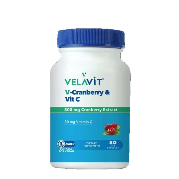 Velavit V-Cranberry & Vit C 30 Kapsül ürün görseli 1