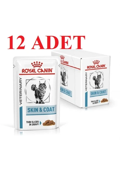 Royal Canin Skin Coat Yetişkin kediler için komple diyetetik Yaş Mama 85 gr X 12 ADET ürün görseli 1