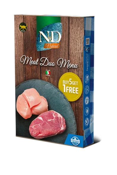 N&D Meat Duo Menü Kuzulu Ve Tavuklu Yetişkin Kedi Konserve Yaş Maması 6 X 70 gr ürün görseli 1