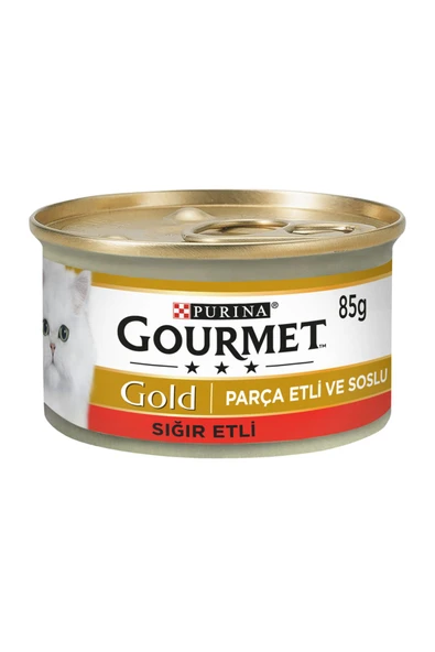 Gourmet Gold Parça Sığır Etli Konserve Kedi Maması 85gr ürün görseli 1
