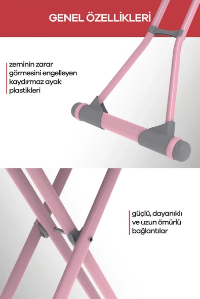 Perilla Premium Ütü Masası Pembe - Resim 4