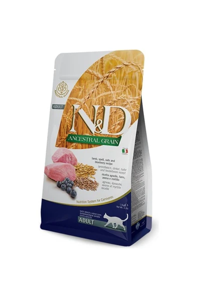 N&D Nd Düşük Tahıllı Kuzu Etli Ve Yaban Mersinli Yetişin Kedi Maması 10 Kg ürün görseli 1