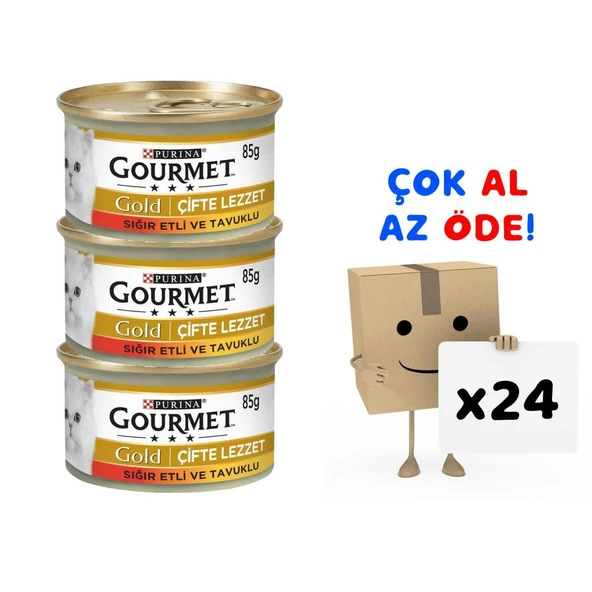 Gourmet Gold Sığır Etli Ve Tavuklu Kedi Konservesi 85 Gr 24'lü Paket ürün görseli 1