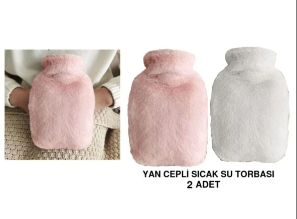 SICAK SU TORBASI 2 ADET,YAN CEPLİ PELUŞ TERMOFOR 27x17x2cm  750ml ürün görseli 1