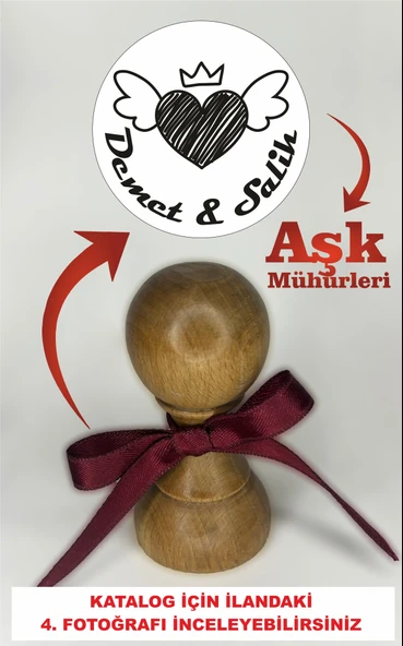 Aşk Kitap Mührü, Aşk Kitap Kaşesi, Kişiye Özel, Ahşap ürün görseli 1