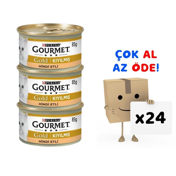 Gourmet Gold Hindi Etli Kıyılmış Kedi Konservesi 85 Gr 24'lü Paket ürün görseli 1