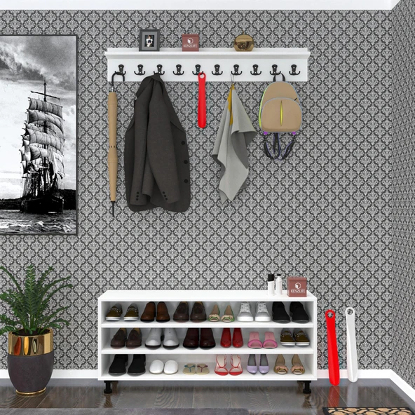Kenzlife ayakkabılık nalın3 byz 53*120*30 kapaksız 3 raflı 18 çift ayakkabı kapasitesi ürün görseli 1