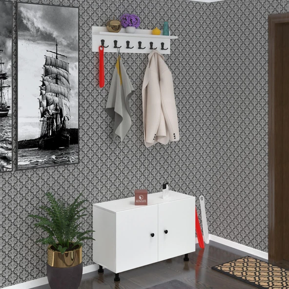 Kenzlife portmanto ayakkabılık ve askılık sandal3 byzbyz 53*120*32 onsekiz çift ayakkabı kapasitesi ürün görseli 1