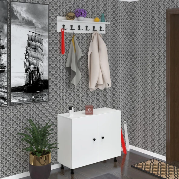Kenzlife portmanto ayakkabılık ve askılık sandal4 byzbyz 68*120*32 yirmidört çift ayakkabı kapasitesi ürün görseli 1
