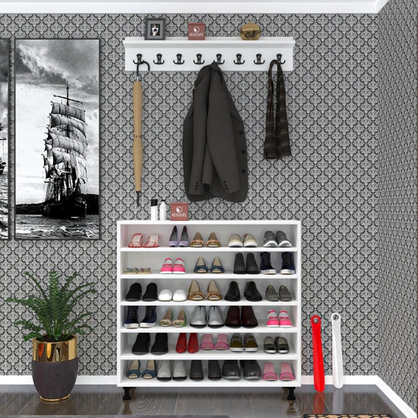 Kenzlife ayakkabılık fotin6 byz 98*100*30 kapaksız 6 raflı 30 çift ayakkabı kapasitesi ürün görseli 1