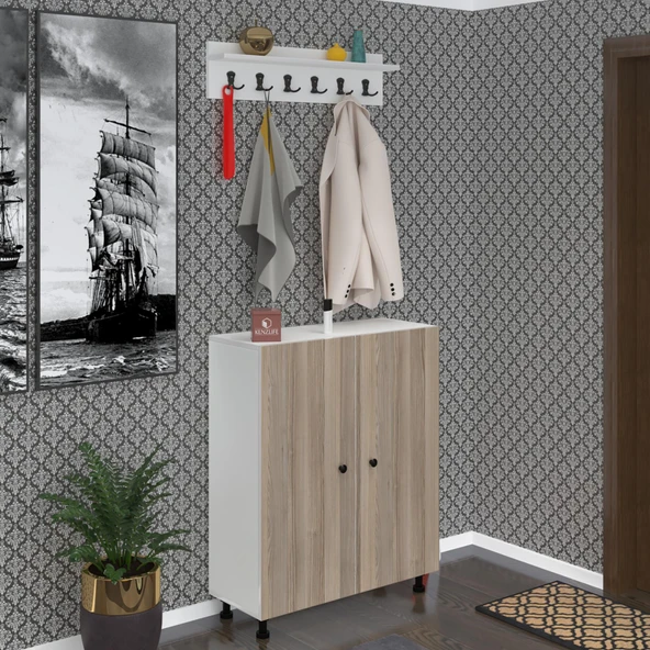 Kenzlife portmanto ayakkabılık ve askılık tomak6 crdbyz 98*100*32 otuz çift ayakkabı kapasitesi ürün görseli 1