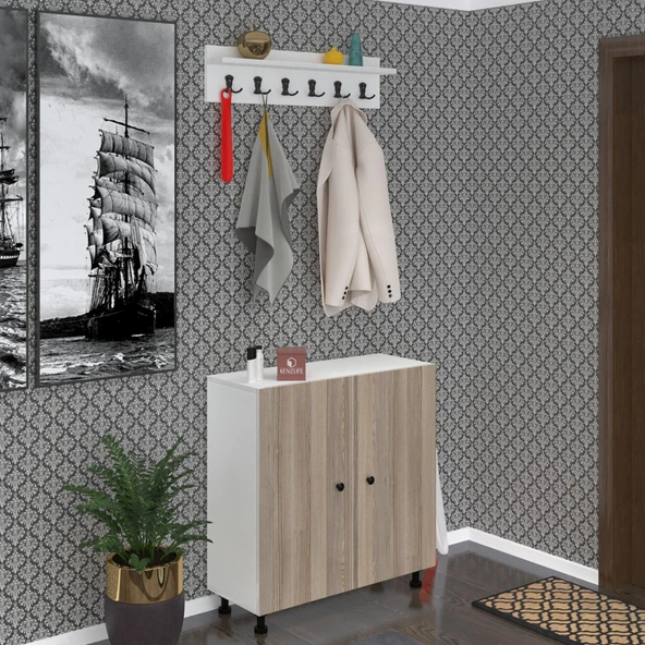 Kenzlife portmanto ayakkabılık ve askılık tomak5 crdbyz 83*100*32 yirmibeş çift ayakkabı kapasitesi ürün görseli 1