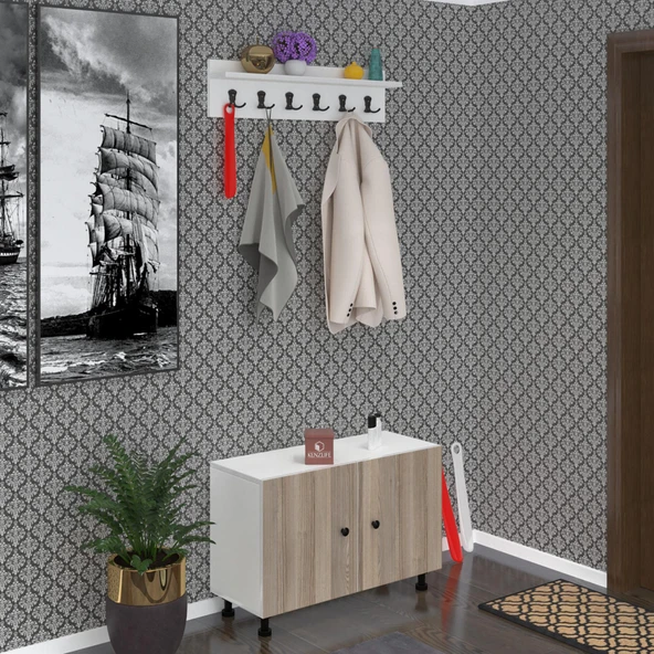 Kenzlife portmanto ayakkabılık ve askılık tomak3 crdbyz 53*100*32 onbeş çift ayakkabı kapasitesi ürün görseli 1