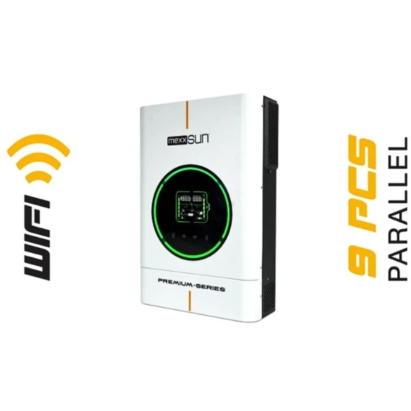 Mexxsun Premium 6kW 48V Mppt Tam Sinüs Akıllı İnverter (Paralel /Wi-Fi/ Dual Output) ürün görseli 1