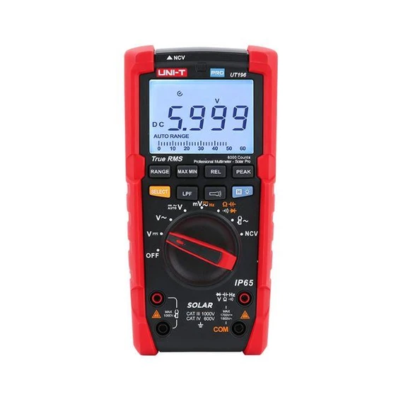 Unı-t Ut 196 Pro 1700v Dc 1500v Ac True Rms Dijital Multimetre Solar Pro ürün görseli 1