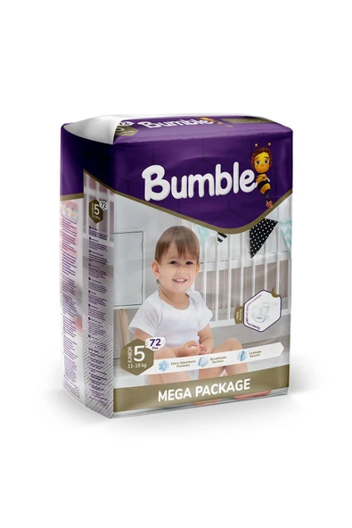 Bumble Junior Bebek Bezi 5 Beden 11-18 Kg Mega Paket 72 Adet ürün görseli 1