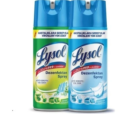 LYSOL DEZENFEKTAN SPREY TEMİZLİĞİN ESİNTİSİ + BAHAR FERAHLIĞI 2 X 400 ML ürün görseli 1