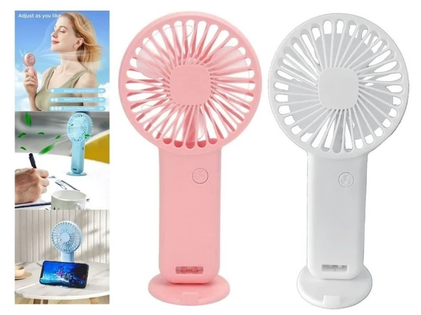 2 ADET MİNİ FAN,TELEFON TUTUCU,PORTATİF EL VANTİLATÖRÜ PEMBE,BEYAZ  9,3x19cm ürün görseli 1