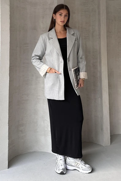 Kol Detaylı Blazer Ceket - Resim 12